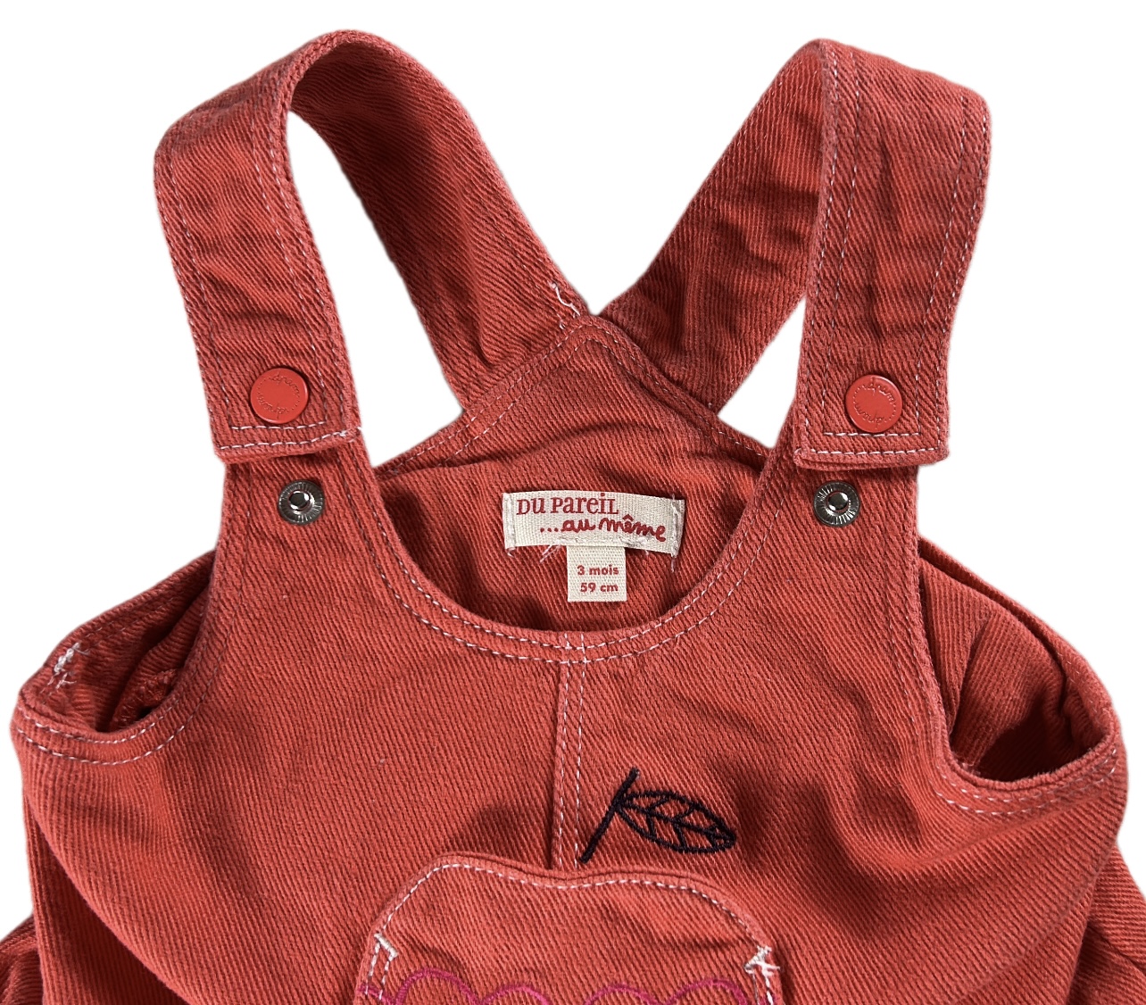 Robe SM en jeans rouge 3 mois DPAM – Image 2