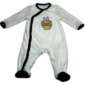Pyjama velours ML blanc et noir Winnie 6 mois Disney