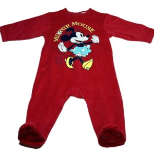 Pyjama velours ML rouge Minnie 6 mois Disney