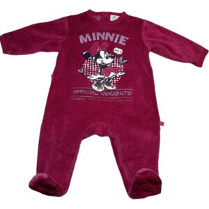 Pyjama velours ML rose fuchsia Minnie 6 mois Disney