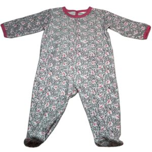 Pyjama velours ML fleuri 6 mois Petit Bateau