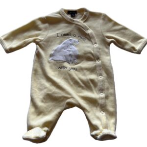 Pyjama velours ML jaune pale 1 mois Kiabi