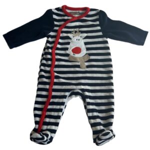 Pyjama velours ML rayé 3 mois Orchestra