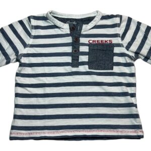 Tee-shirt ML rayé gris et blanc  12 mois Creeks