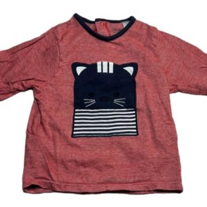 Tee-shirts ML rayé rouge 18 mois Obaïbi