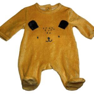 Pyjama velours ML moutarde 0 mois Kiabi