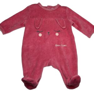 Pyjama velours ML rose 0 mois Kiabi