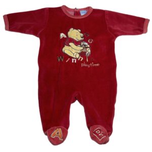 Pyjama velours ML rouge Winnie 1 mois Disney