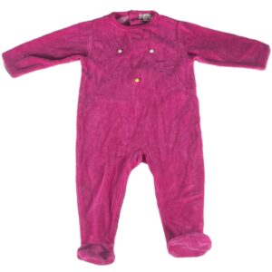 Pyjama velours ML fuchsia 6 mois Grain de blé