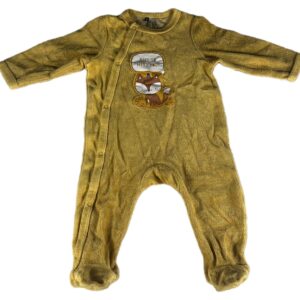 Pyjama velours ML moutarde 6 mois Orchestra