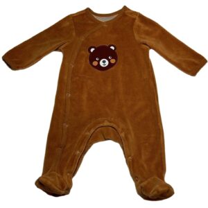 Pyjama velours ML marron 3 mois Orchestra
