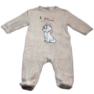 Pyjama velours ML rose pale Marie 3 mois Disney