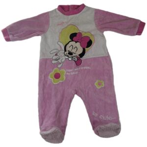 Pyjama velours ML rose Minnie 6 mois Disneyland