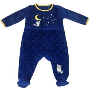 Pyjama velours ML bleu 6 mois Sergent Major