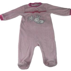 Pyjama velours ML rose 6 mois TEX
