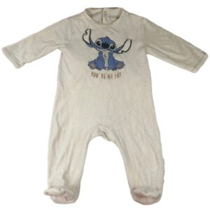 Pyjama velours ML blanc cassé Stitch 6 mois Disney