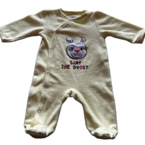 Pyjama velours ML jaune pale 1 mois In extenso