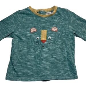 Tee-shirt ML bleu vert 12 mois Moulin Roty