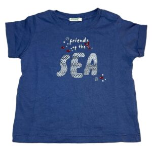 Tee-shirt MC bleu 6/9 mois Benetton