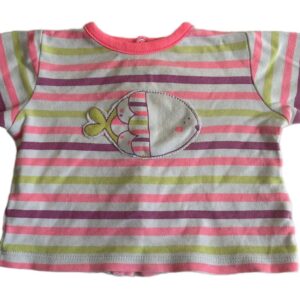 Tee-shirt ML blanc rayé 3 mois Tissaia