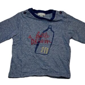 Tee-shirt ML rayé bleu 12 mois Grain de blé