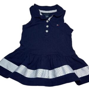 Robe polo légère SM bleu et blanche 3/6 mois Tommy Hilfiger