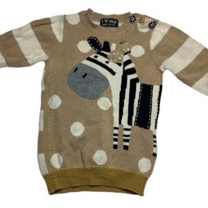 Robe pull ML en maille marron et beige 3/6 mois Next