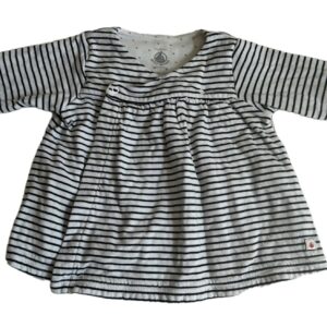 Robe épaisse ML rayé noir et blanc 3 mois Petit Bateau