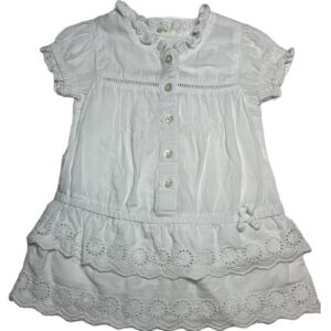 Robe légère MC blanche 1/3 mois Benetton