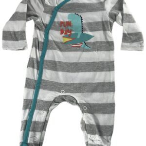 Pyjama léger ML rayé gris et blanc 1 mois Orchestra