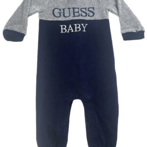 Pyjama velours ML gris et bleu 3/6 mois Guess
