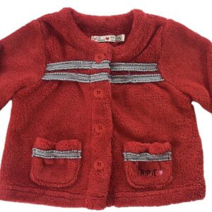 Gilet polaire ML rouge et gris 6 mois Chipie