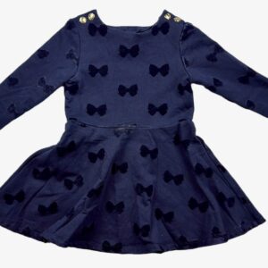 Robe bi matière ML bleu avec noeuds 4 ans Jacadi