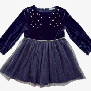 Robe épaisse velours et tules bleu et doré 2 ans Sergent Major