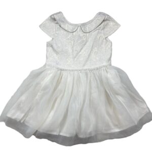 Robe épaisse MC à volant blanc nacré 3 ans Petit Bateau