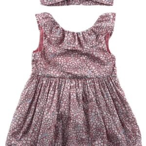 Robe légère SM rose fleuri 6 mois + son bandeau Jacadi