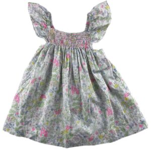Robe légère SM vert clair fleuri 6 mois Jacadi